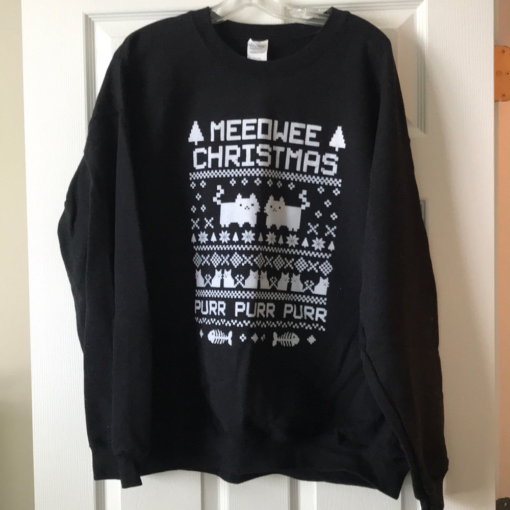 Black Gildan Meowy Christmas Sweater